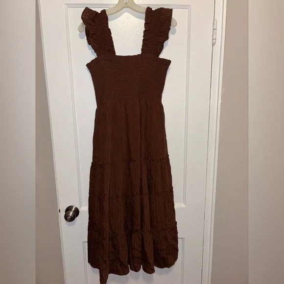 Hill House Home Chocolate Seersucker Nap Dress Ellie Medium Cotton Lined Brown - Picture 4 of 9